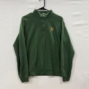 Dennis Uniform ND Prep Quarter Zip Pullover AS Green Fleece Lined